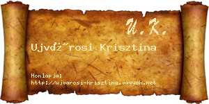 Ujvárosi Krisztina névjegykártya